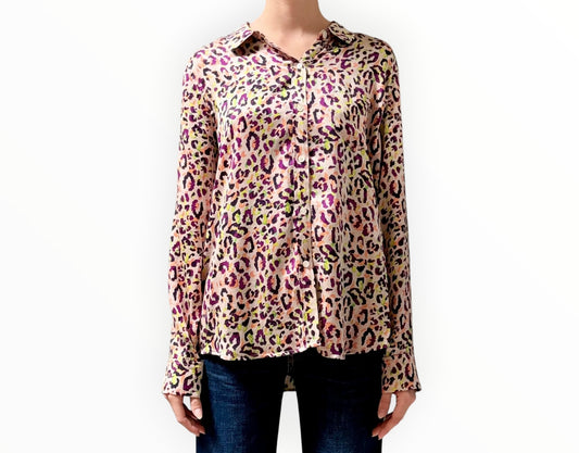 Rails Cheetah Silk Print Shirt - Multi - Size L