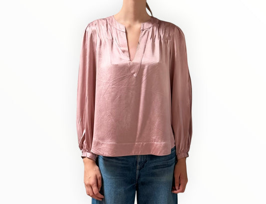 Cinq a Sept Pintuck Top - Dark Blush - Size M