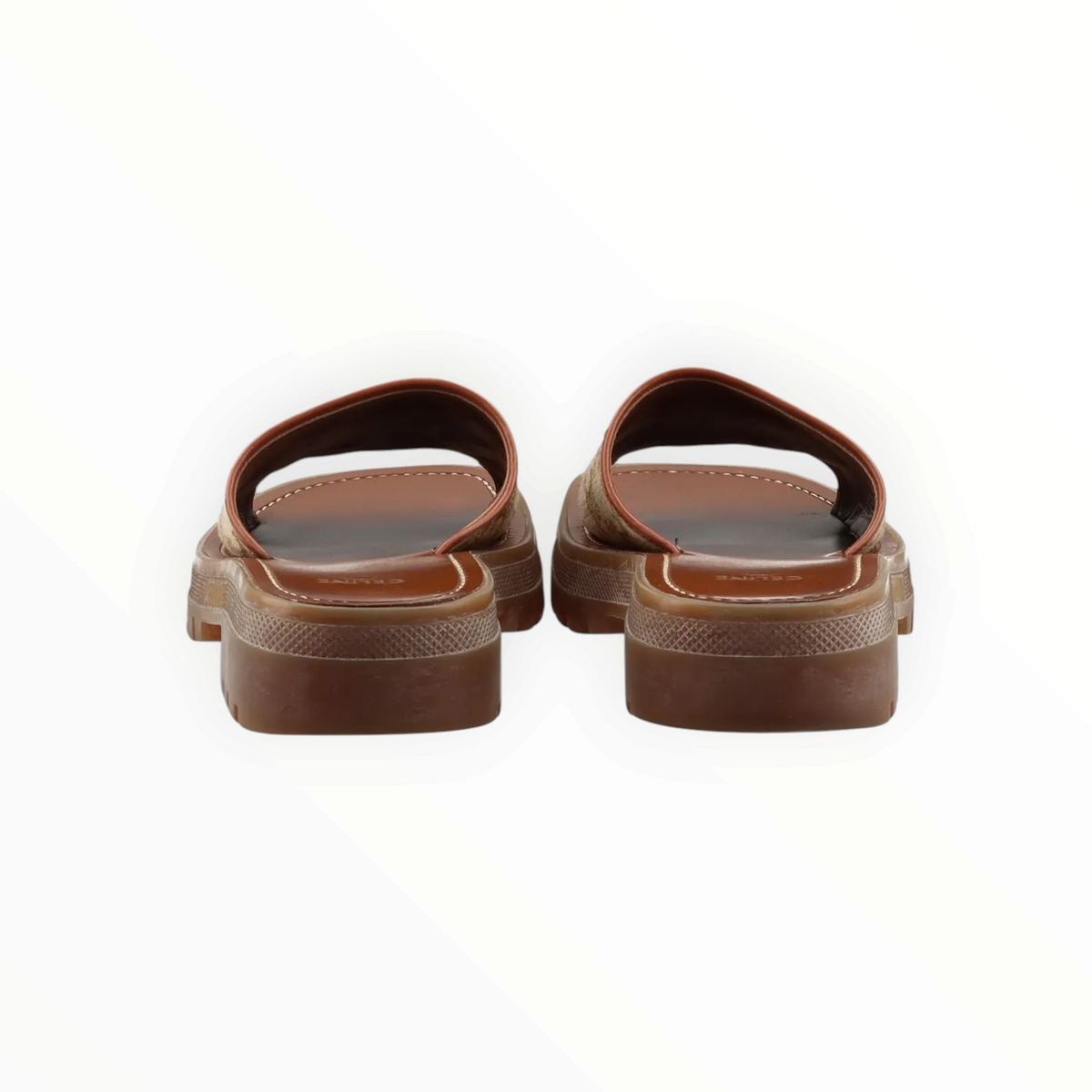 Celine Triomphe Canvas Sandals - Beige - Size 37