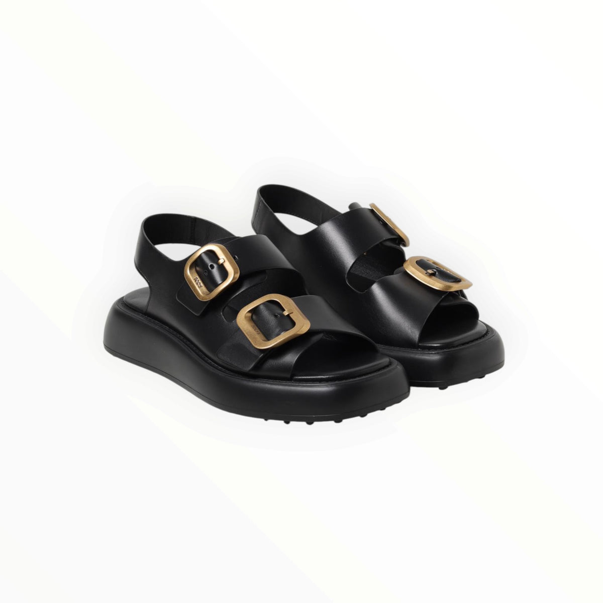 RT006594 - Tod's Buckle-Fastened Sandals - Black - Size 39