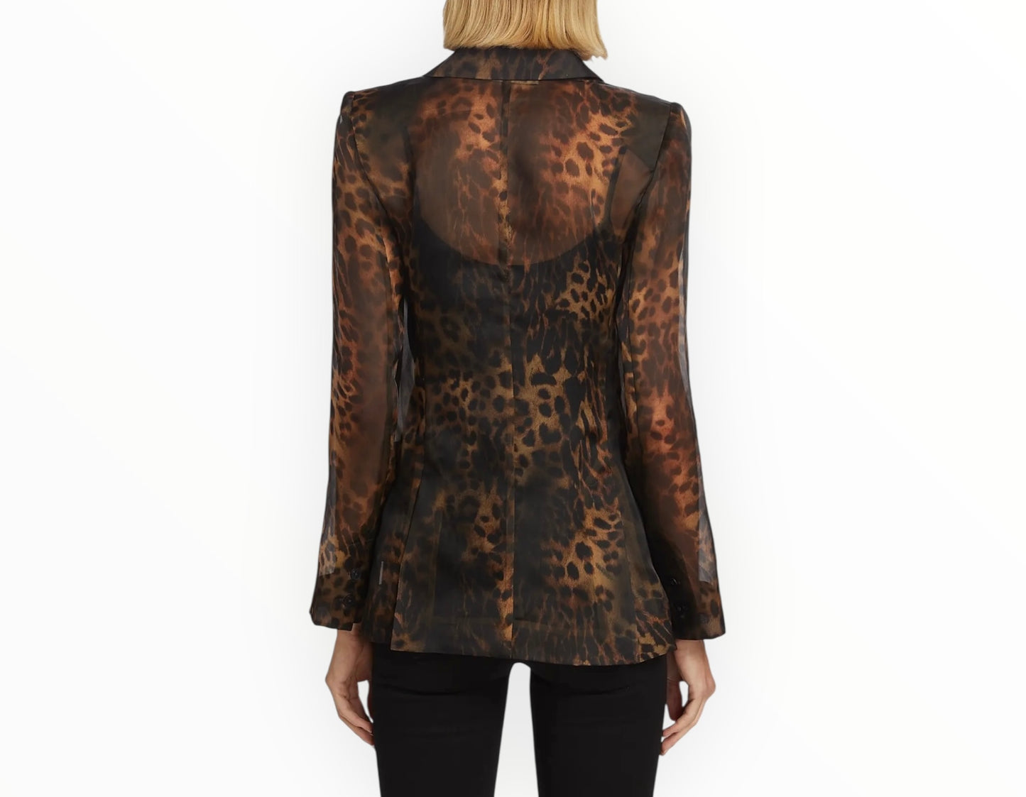 L'Agence Tamara Sheer Blazer - Leopard - Size AU12
