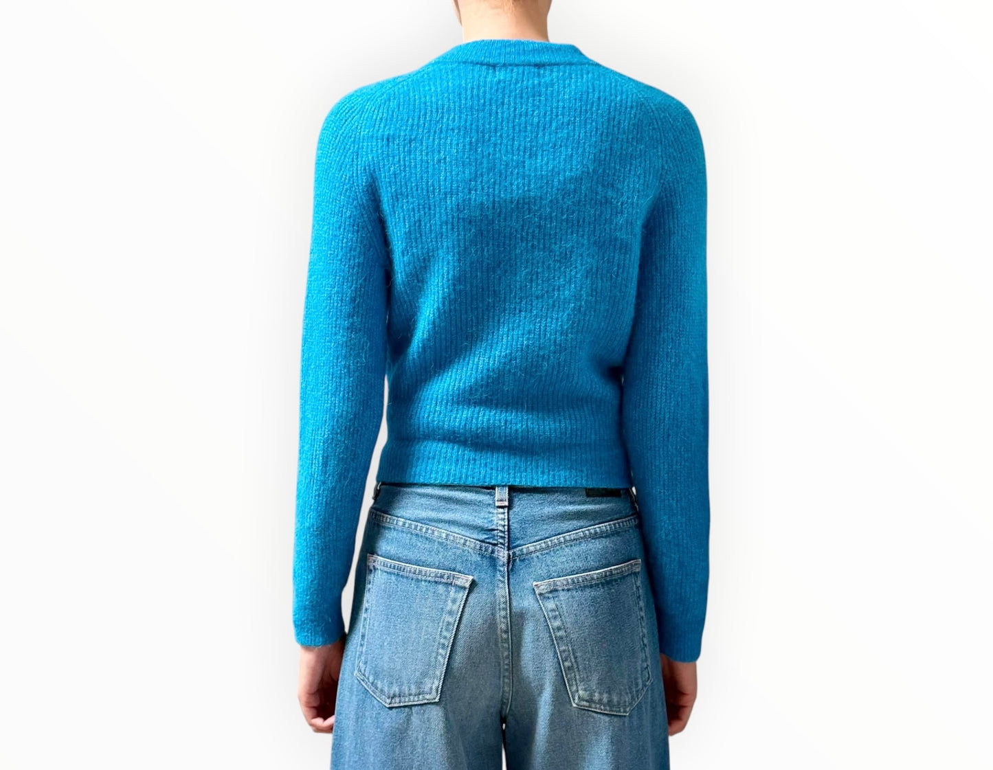 Ganni Diamonte Button Cardigan - Sea blue - Size XS