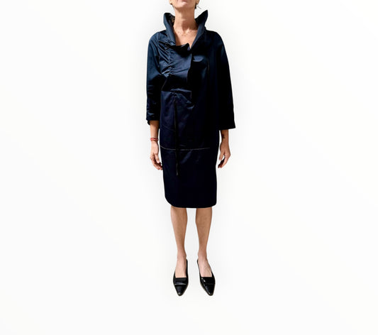 Marni Wide Collar Dress - Navy - Size 40