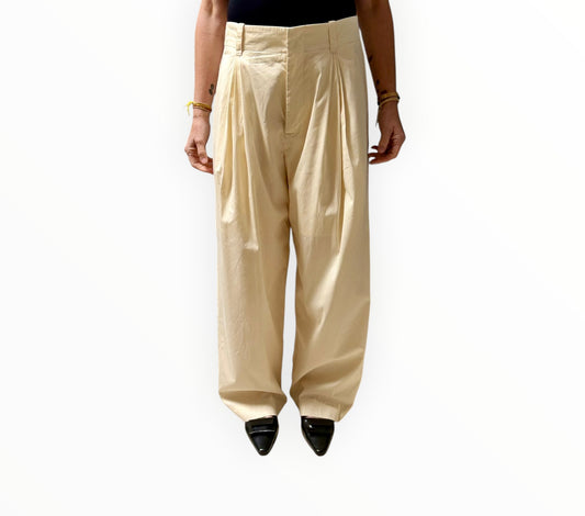 RT006445 - Bottega Veneta One Pleat Front Pants - Lemon - Size 40