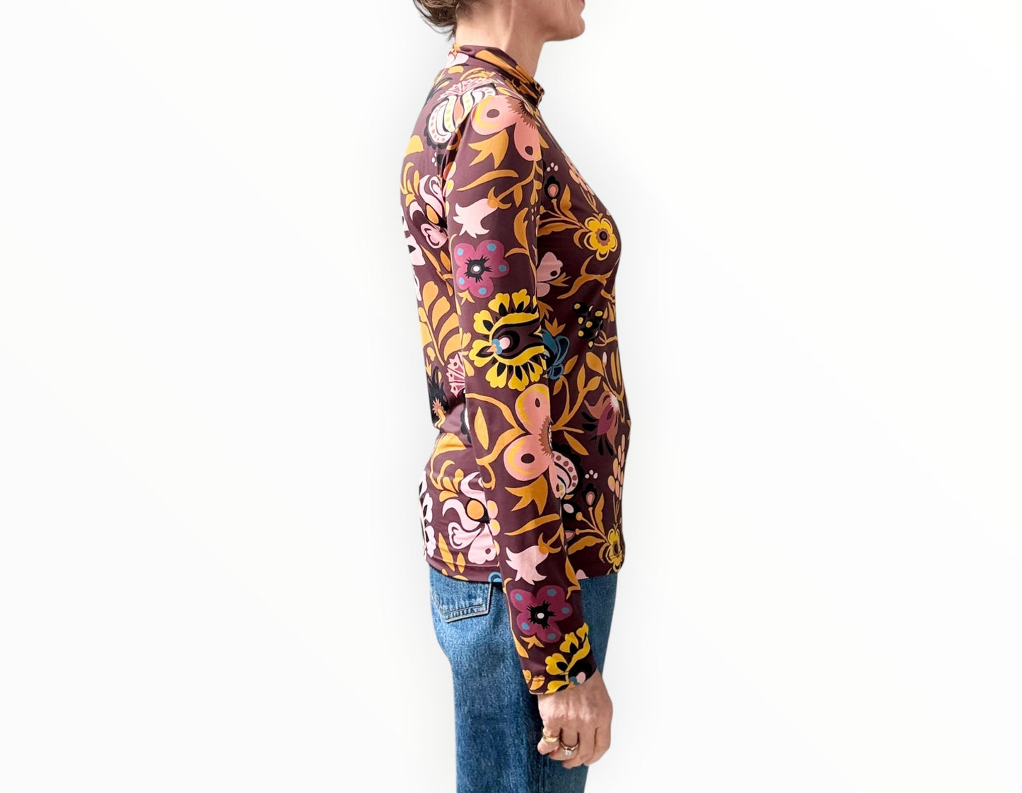 La DoubleJ Floral Turtleneck - Multi - Size L