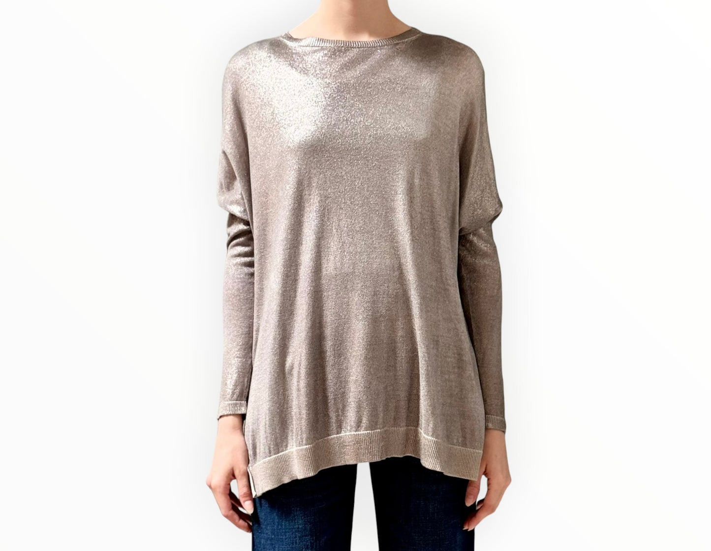 Avant Toi Cashmere Silk Crewneck - Silver - Size S