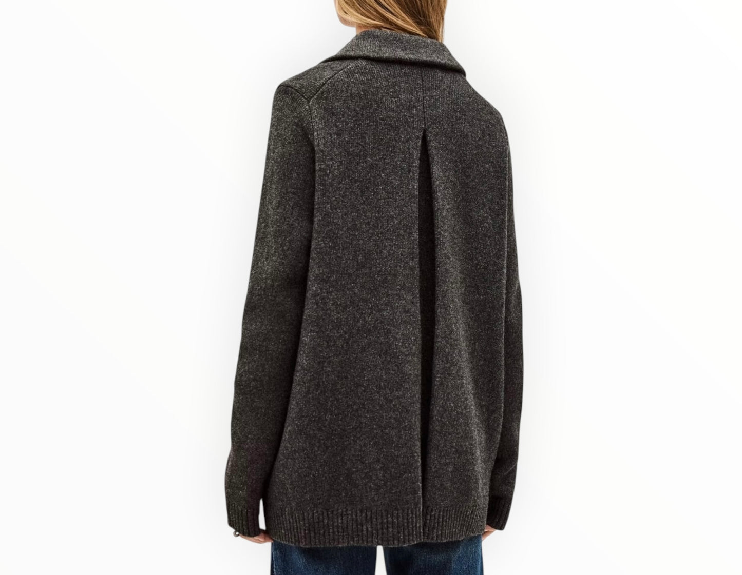 Ba&sh Vesta Knitted Cardigan Coat - Charcoal - Size 1