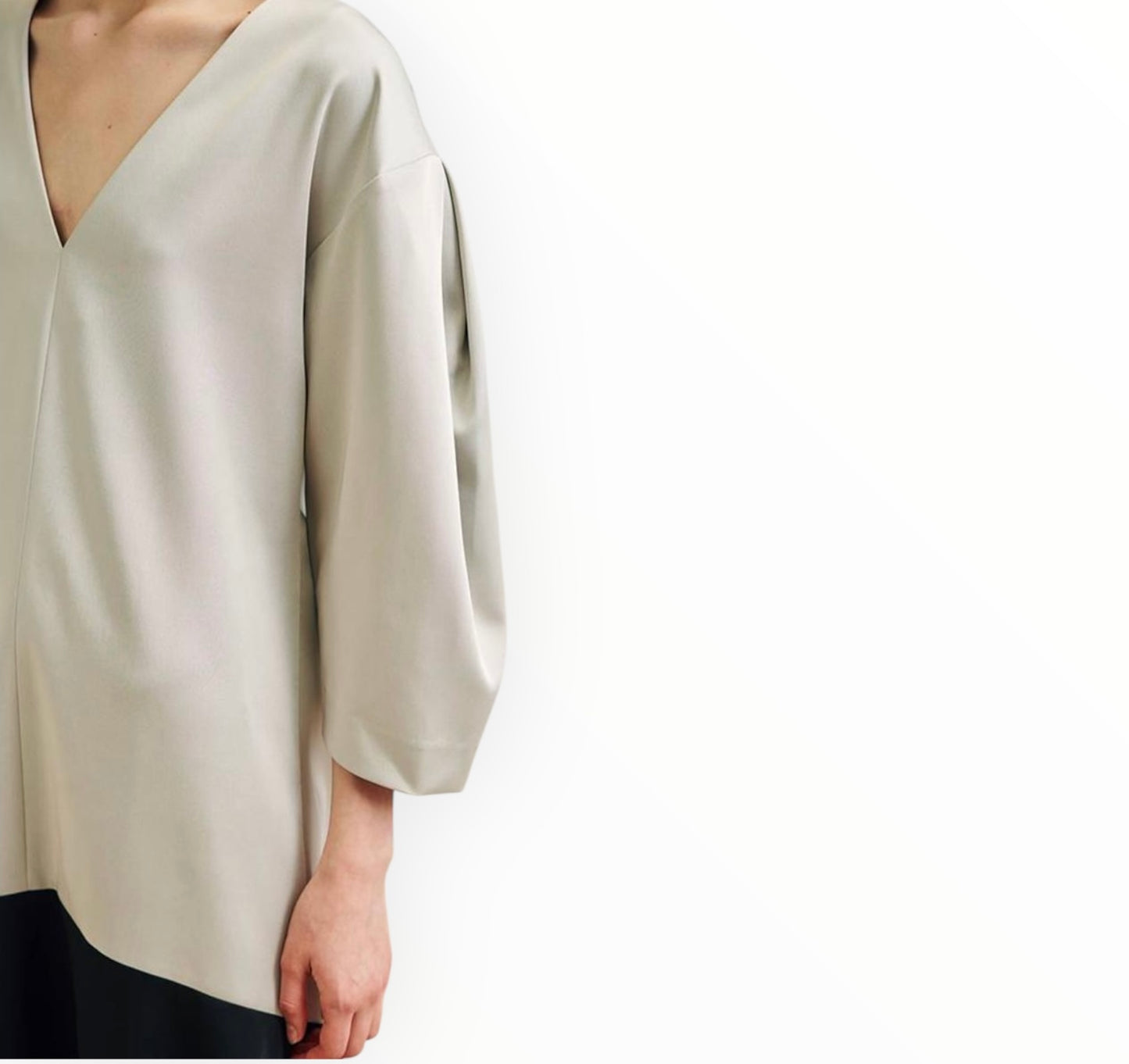 Toteme Two Toned Dress - Creme & Black - Size L