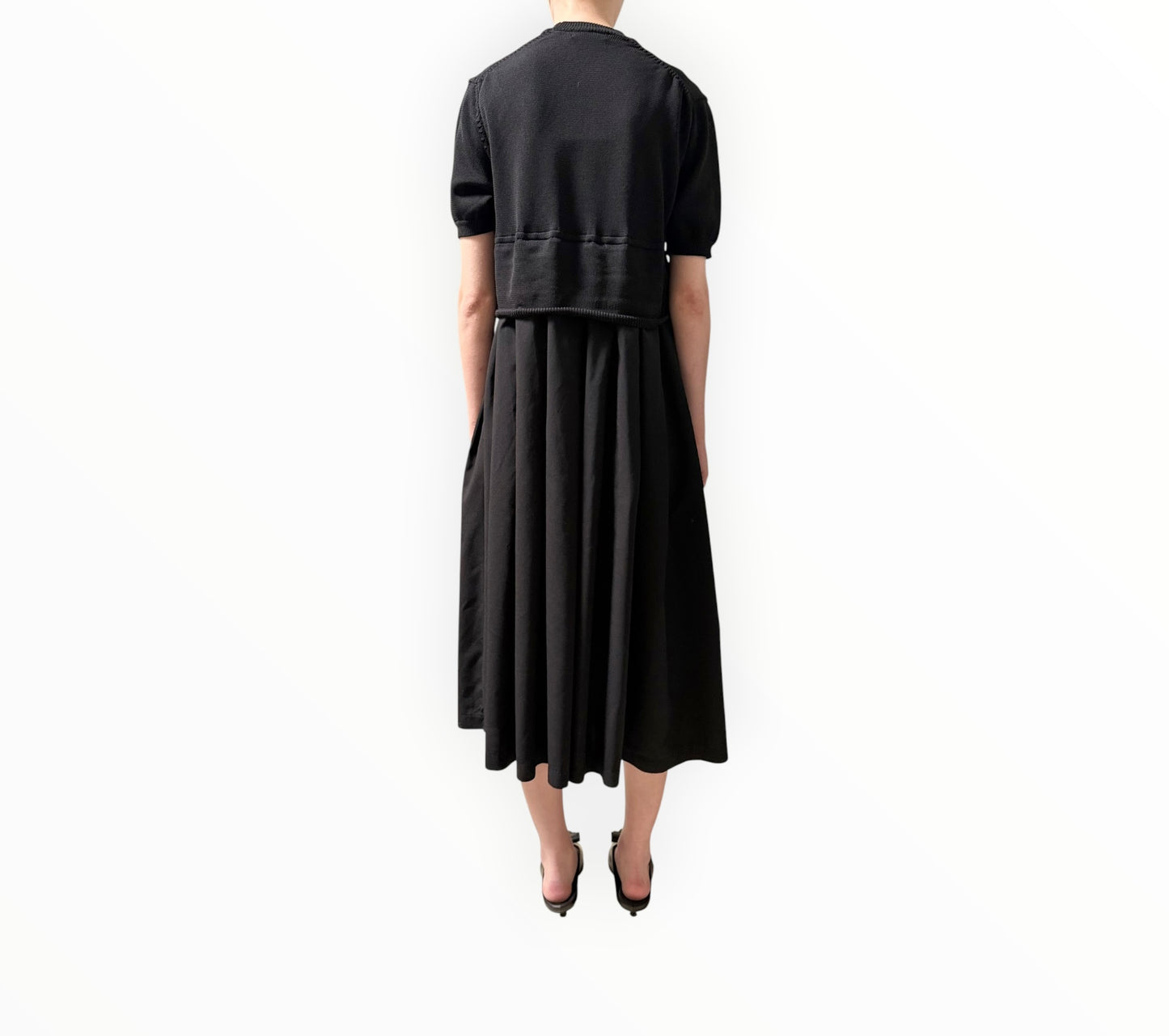 BLACK COMME des GARÇONS Layered Midi Dress - Black -Size M