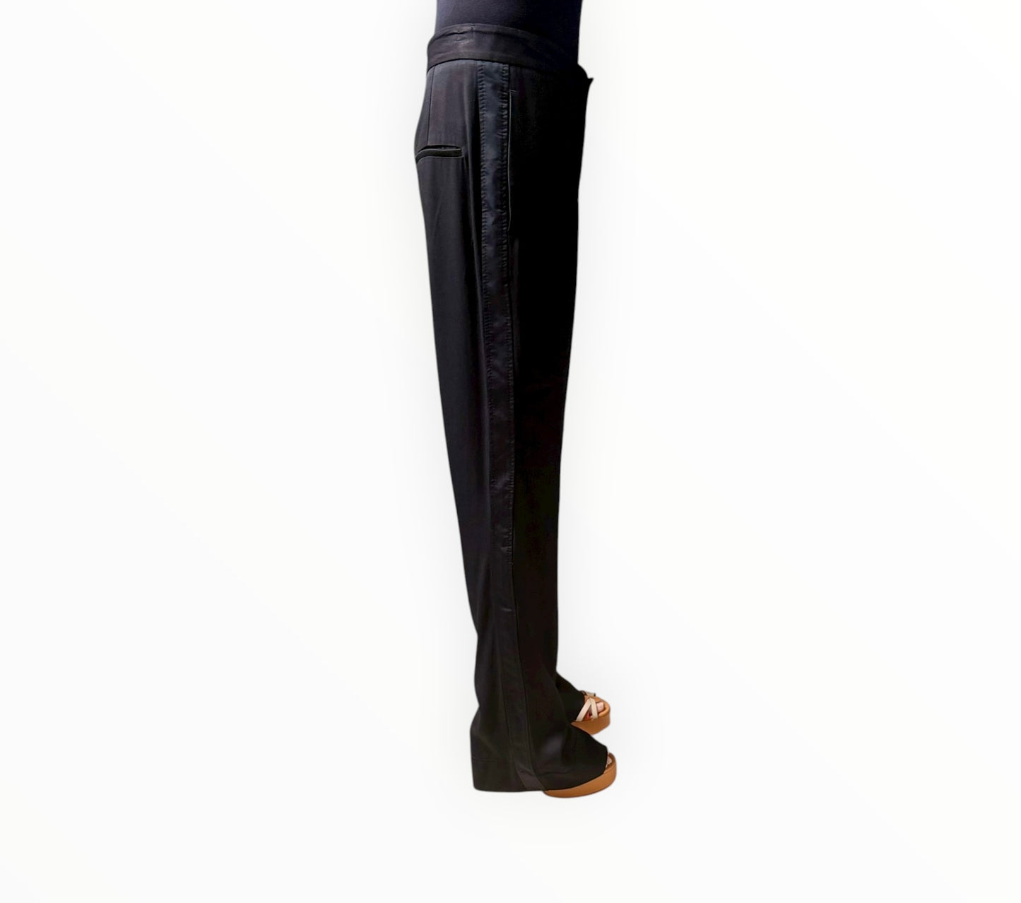 Bassike Split Hem Pants - Black - Size 2