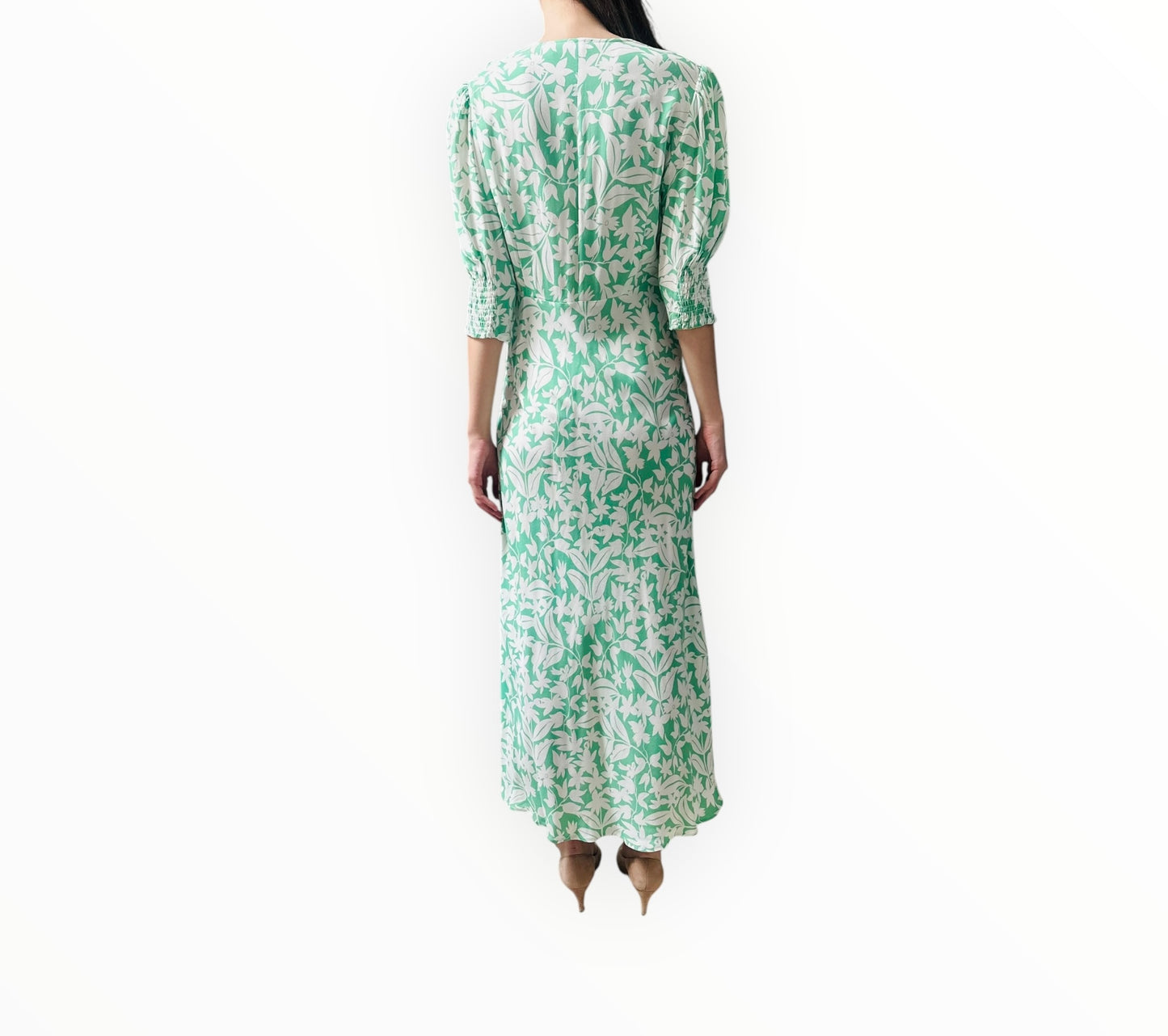 Rixo London Zadie Dress - Green Palm - Size S