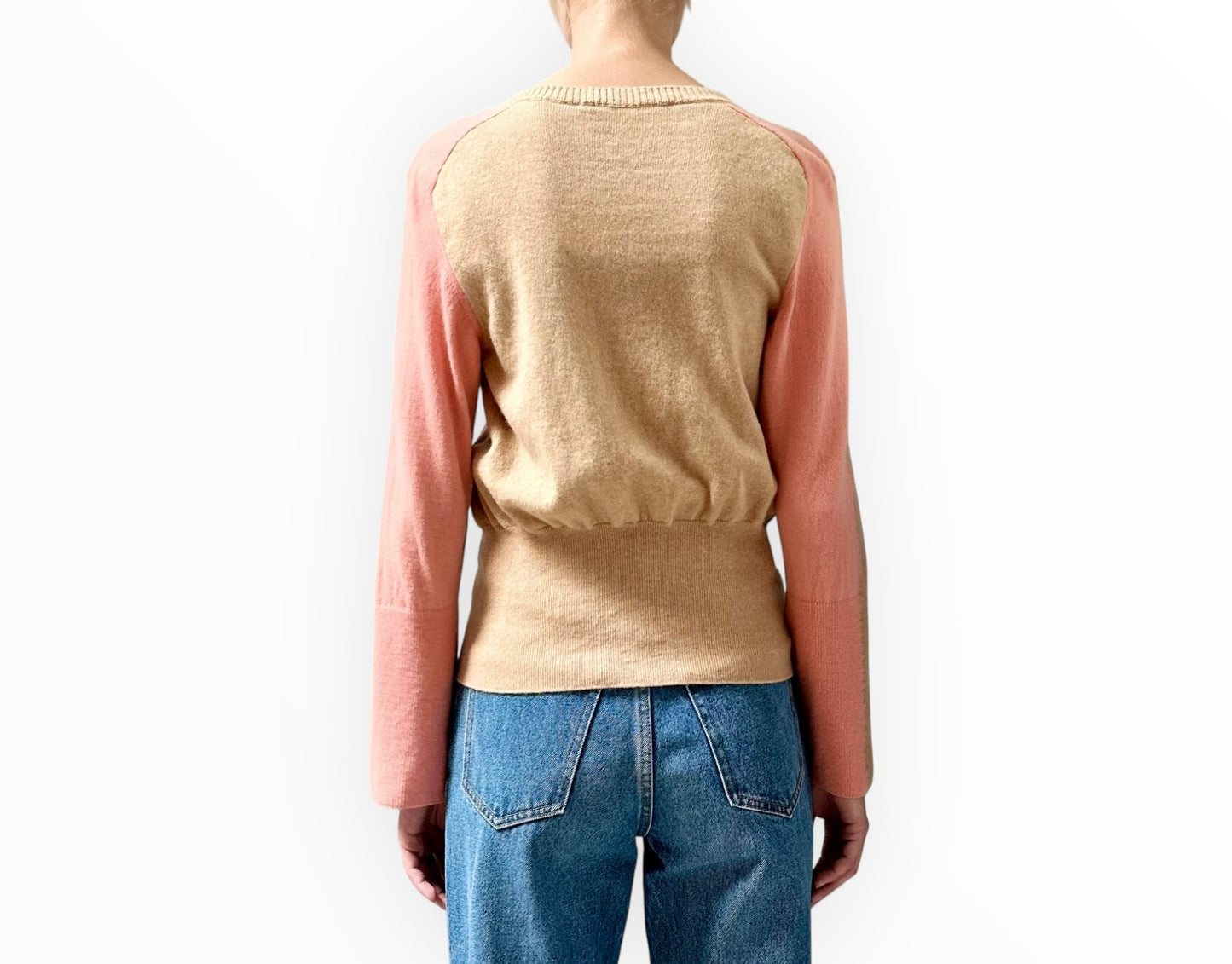 Stella McCartney Soft Tonal Logo Strap Cardigan - Pink/Beige - Size 36