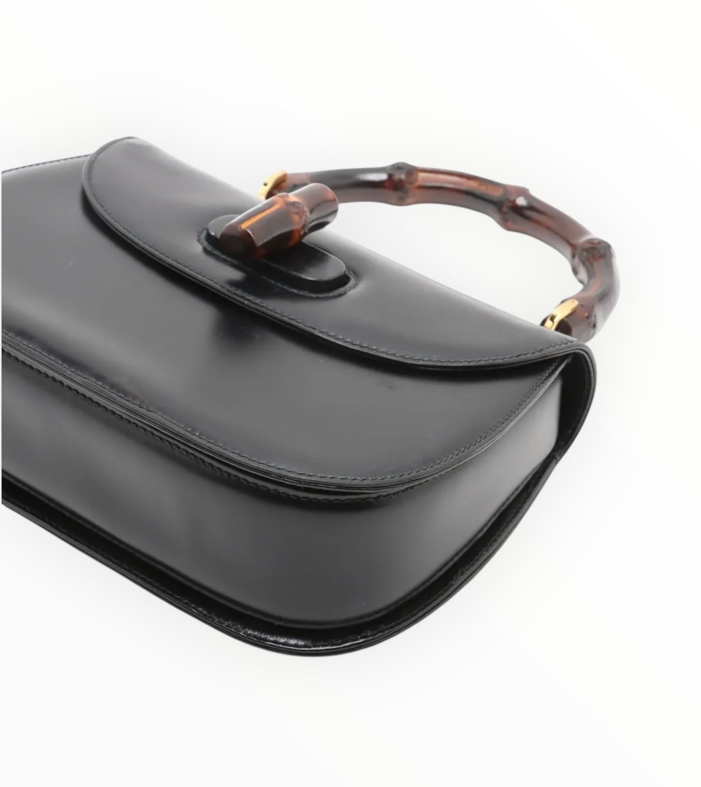Gucci 1947 Bamboo Bag - Black - Size W26.5 x H18cm x D8cm