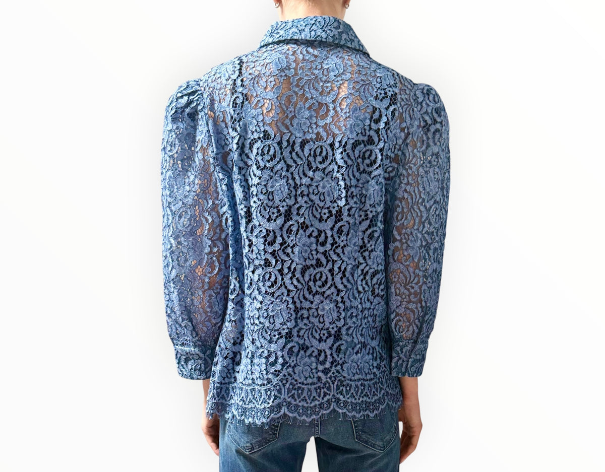 RT006544 - L'Agence Lace Shirt - Denim Blue - Size XL