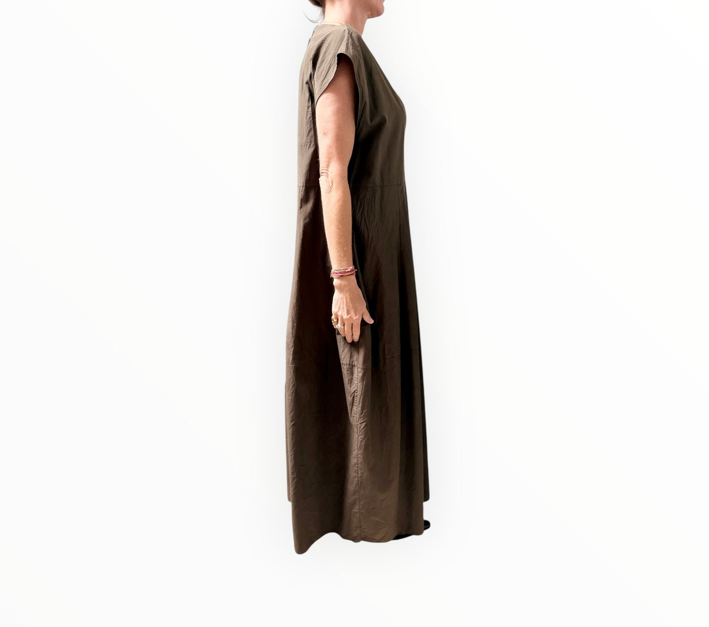 Lee Mathews Deep V Tank Dress - Dark Khahi - Size 5