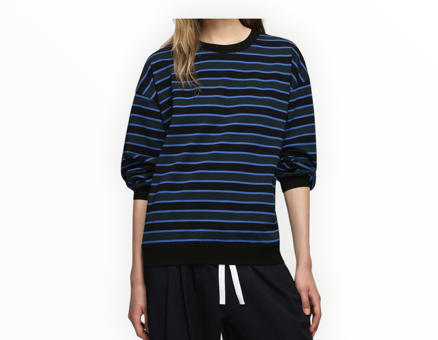 Blanca Bruna Sweater - Blue Stripe - Size S