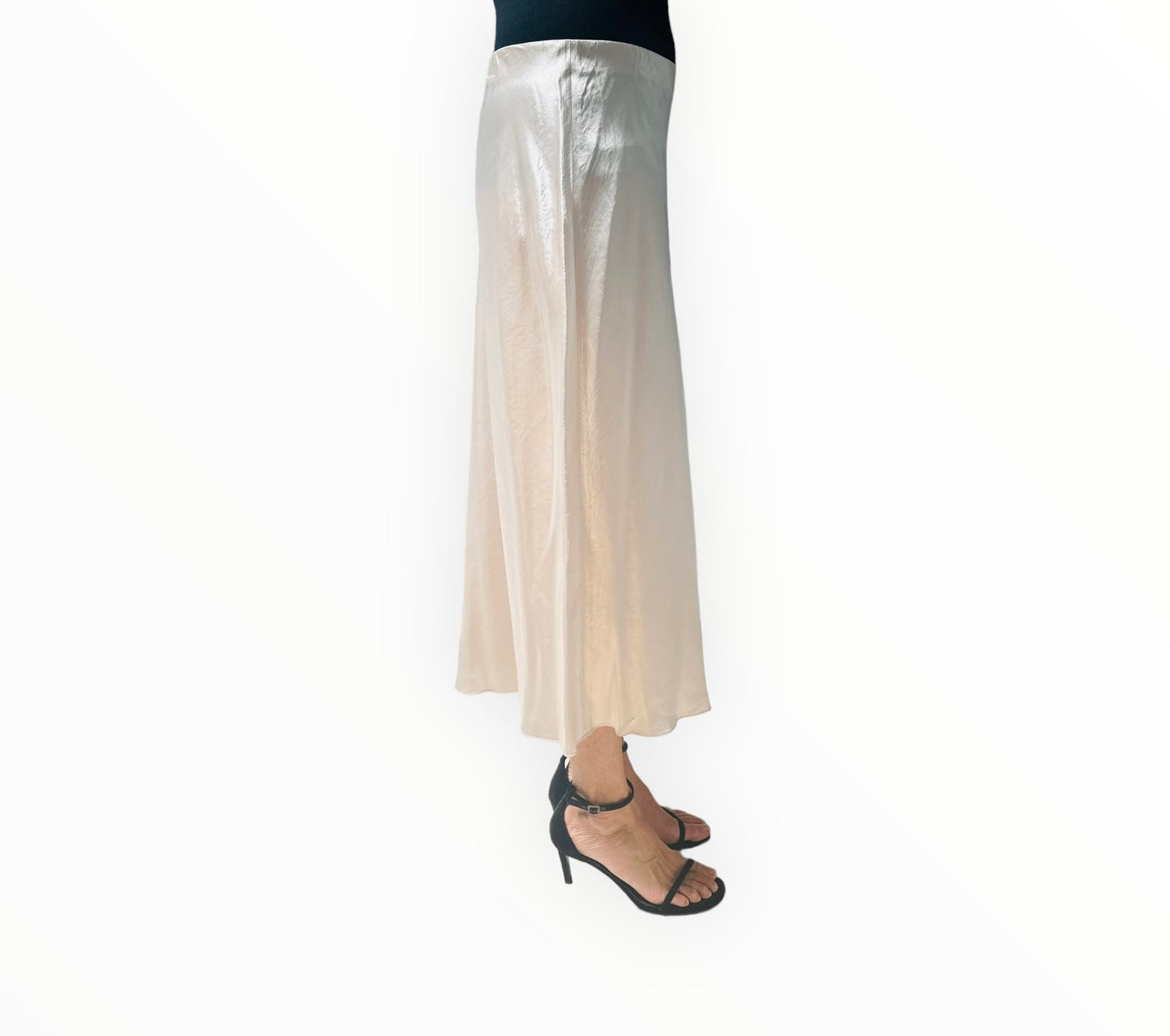Vince Bias Cut Midi Skirt - Ivory - Size M