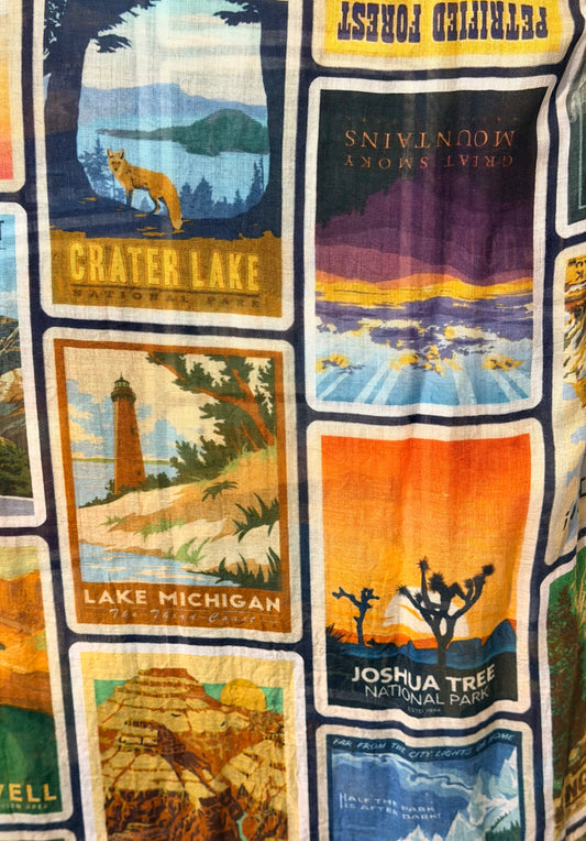 Faliero Sarti Modal Silk USA Scarf - Multi - Size W200cm x L300cm