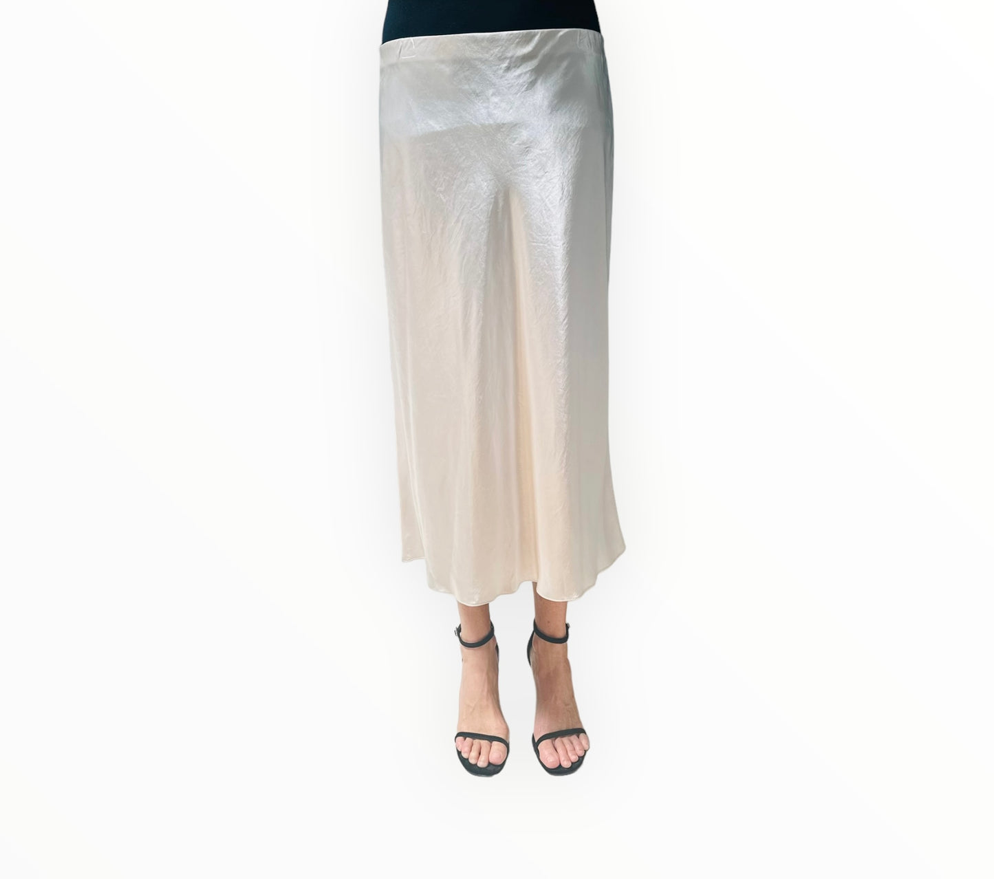 Vince Bias Cut Midi Skirt - Ivory - Size M