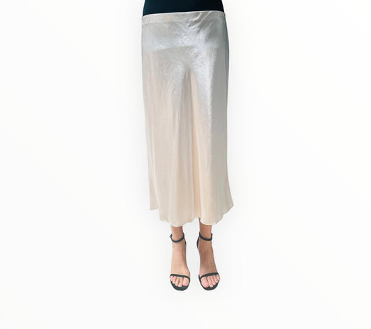 Vince Bias Cut Midi Skirt - Ivory - Size M