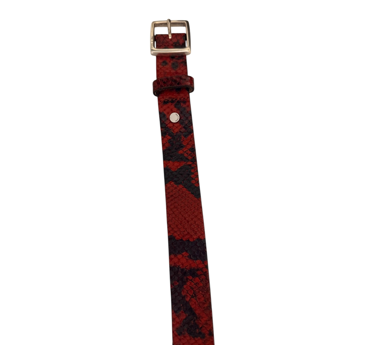 Rag & Bone Snakeskin Effect Belt - Red/Black - Size 105cm