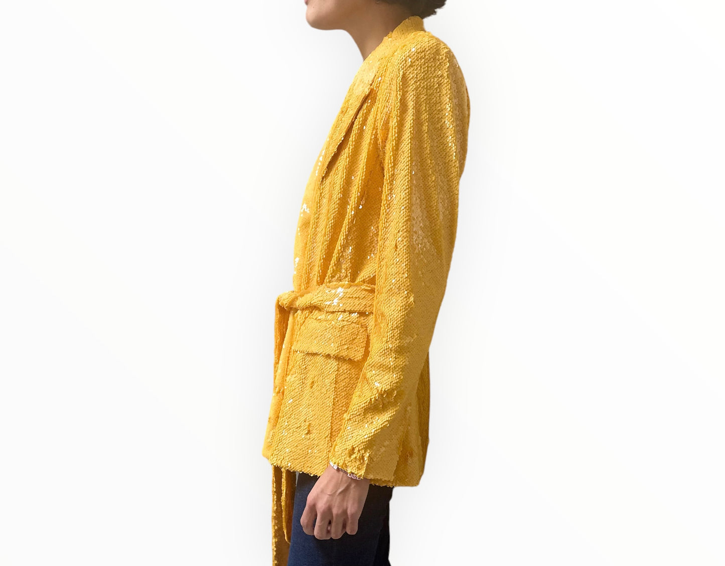 L'Agence Jordana Wrap Blazer - Yellow - Size M