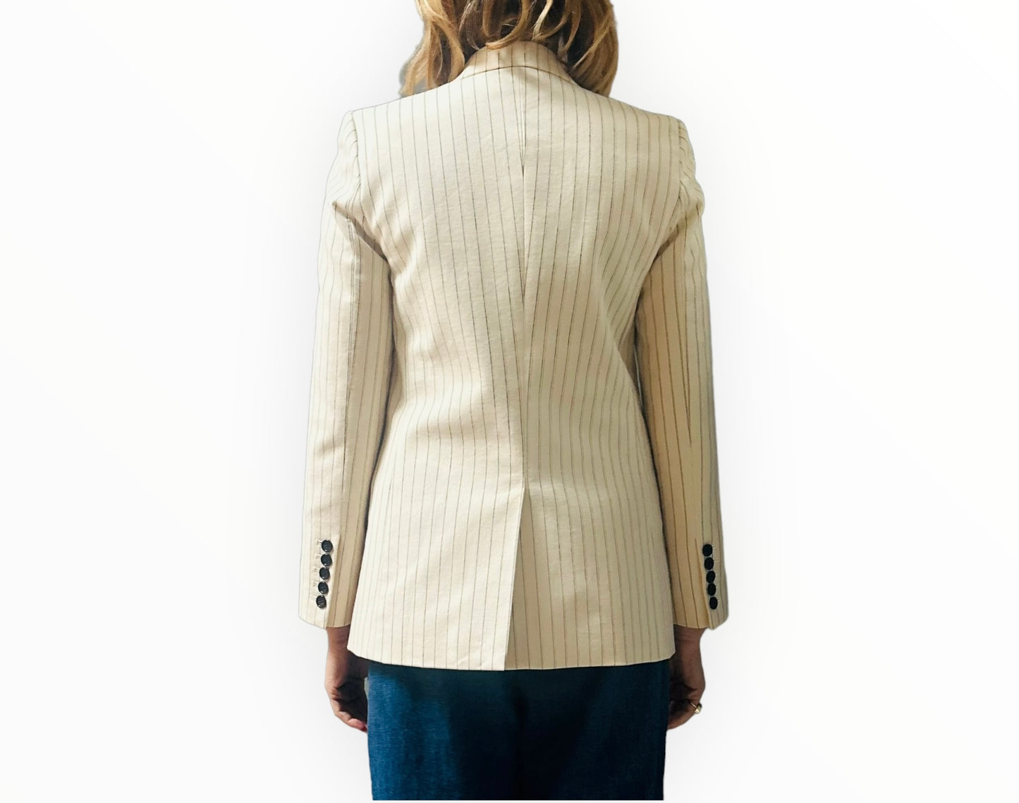 Nili Lotan Striped Blazer - Cream/Black - Size AU6