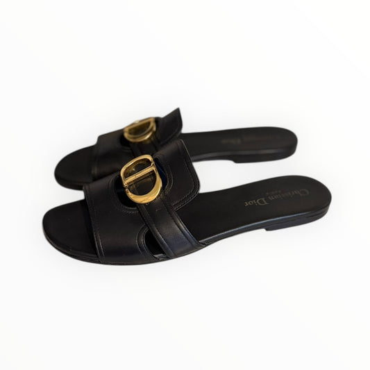 Dior 30 Montaigne Slides - Black - Size 40