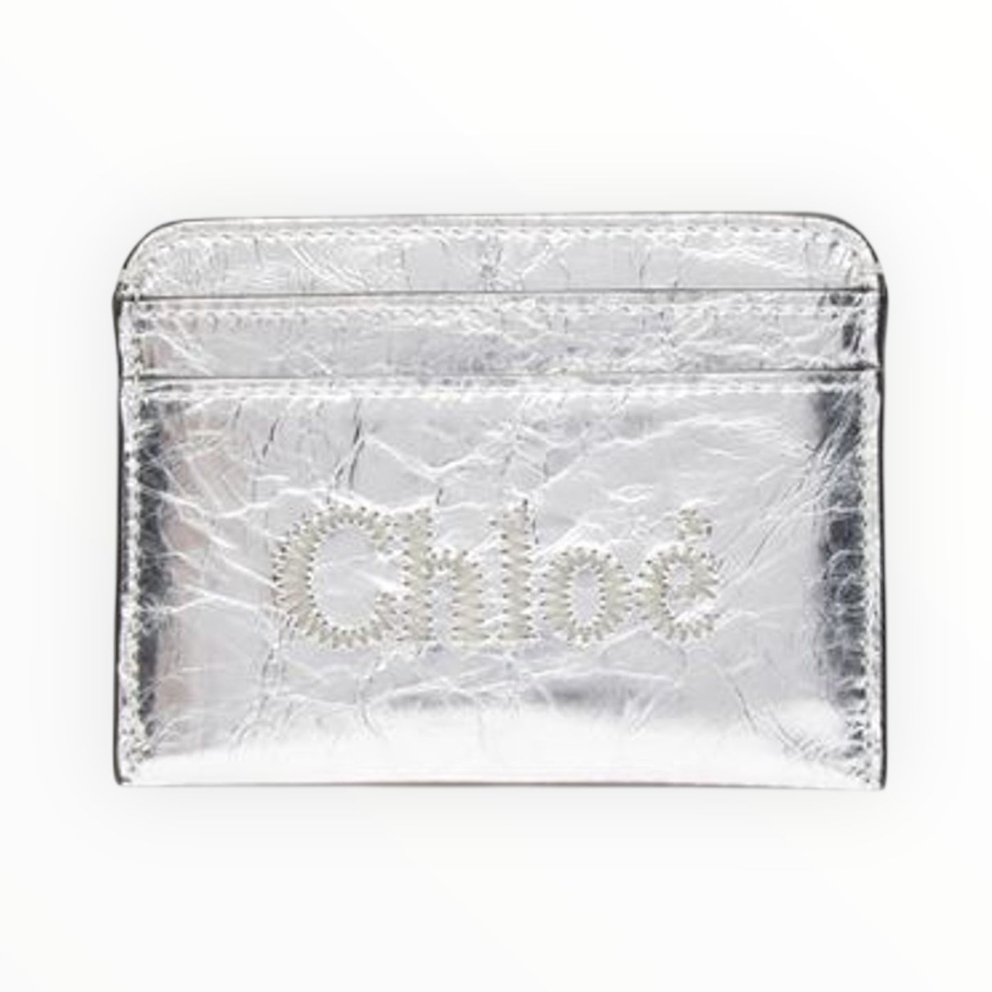 Chloe Card Holder - Silver/Beige