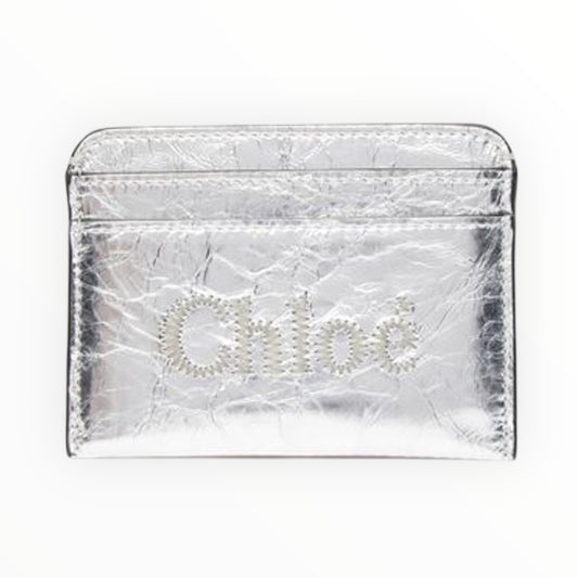 Chloe Card Holder - Silver/Beige