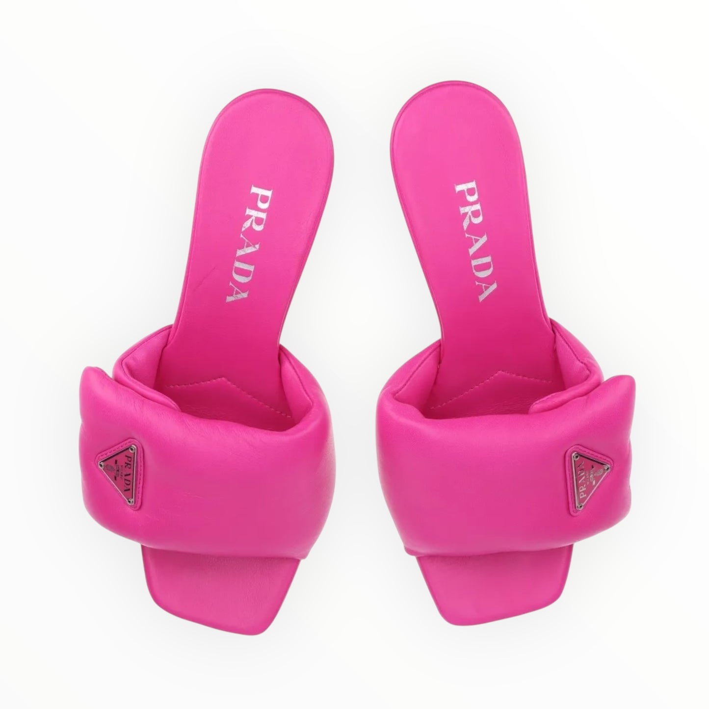 Prada Padded Leather Mules - Pink - Size 37