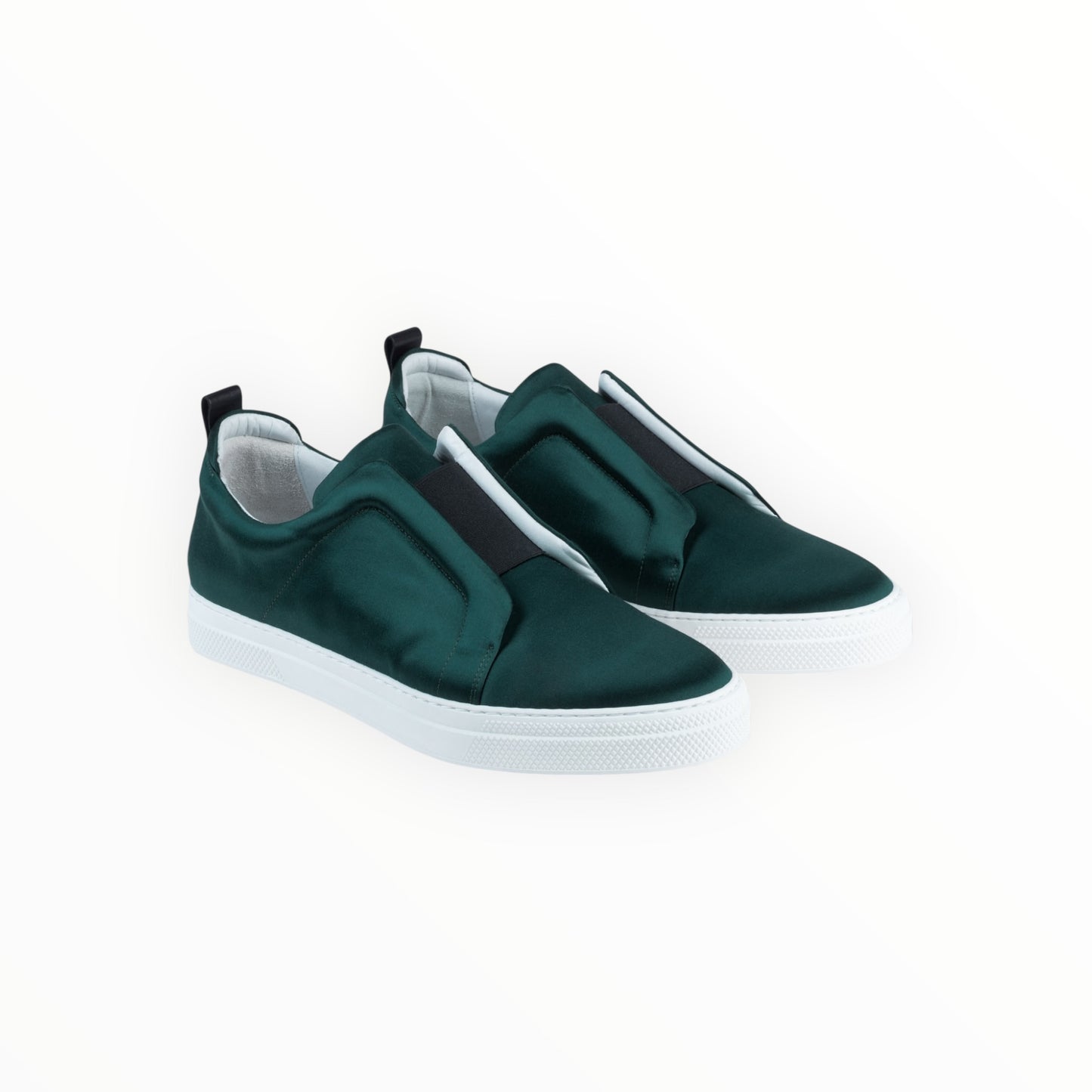 Pierre Hardy Satin Slip On Sneakers - Emerald - Size 36