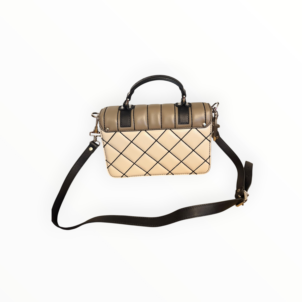 Proenza Schouler Mini PS11 Crossbody Bag - Black/Cream/Khaki - Size W24cm x H16cm x D9cm