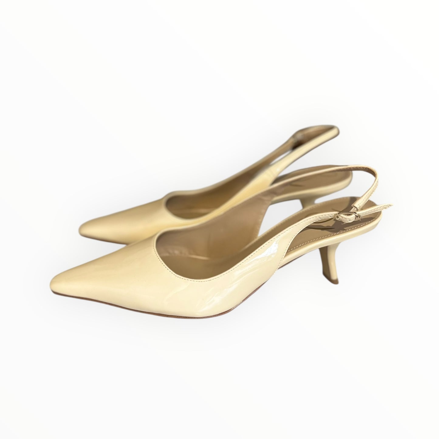 Sam Edelman Bianka Slingback Patent Pumps - Cream - Size 9.5