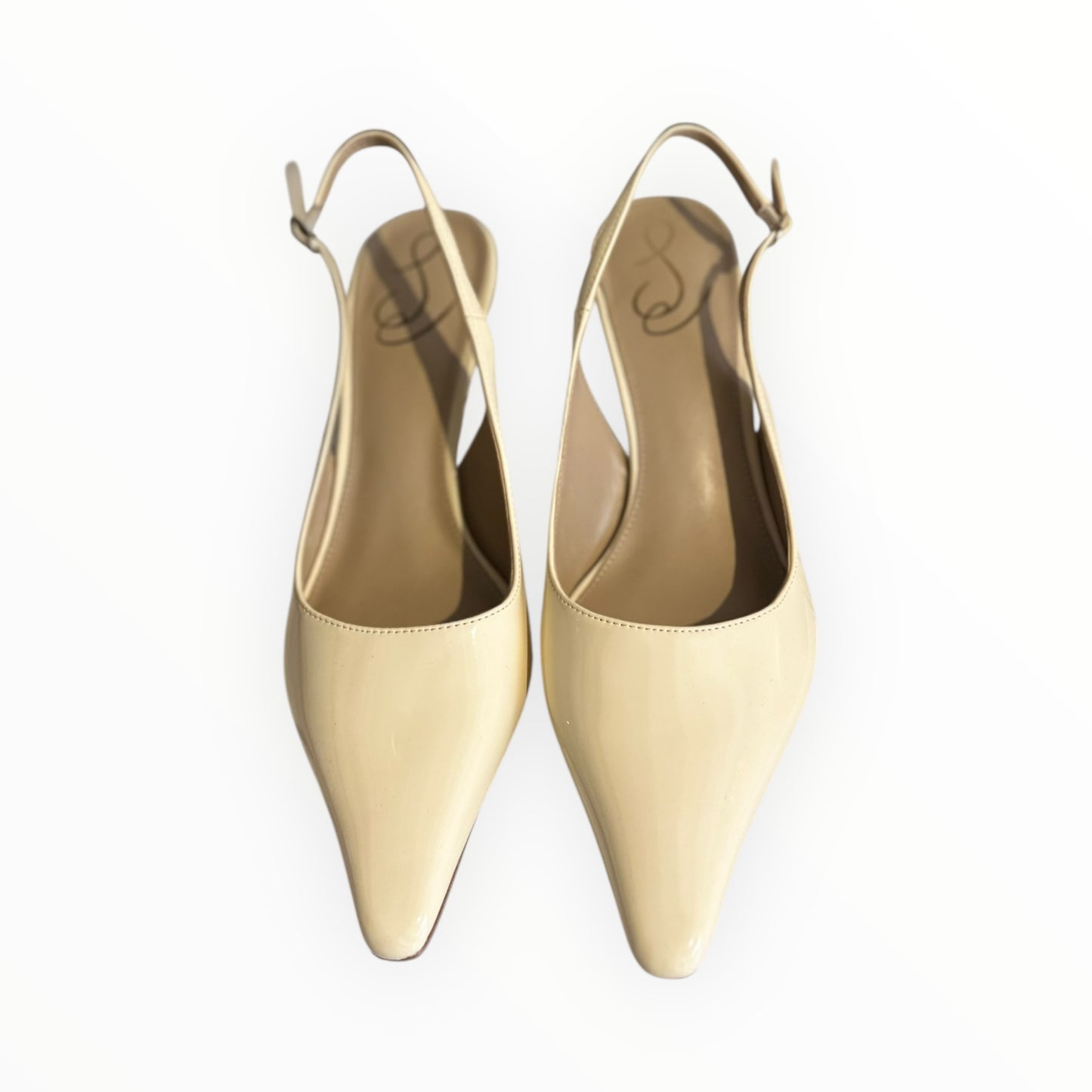 Sam Edelman Bianka Slingback Patent Pumps - Cream - Size 9.5