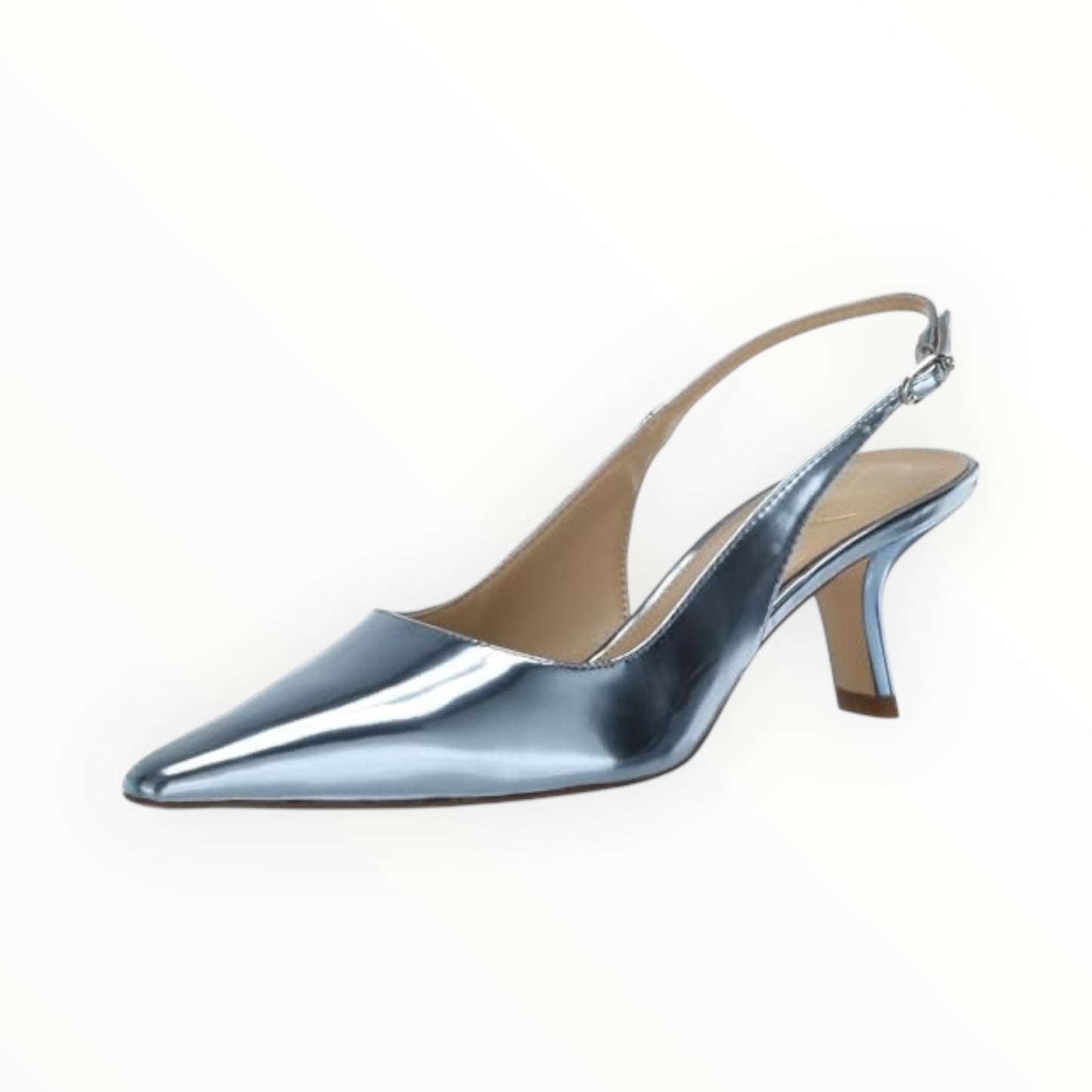 Sam Edelman Bianka Slingback Patent Pumps - Blue Metallic - Size 9.5