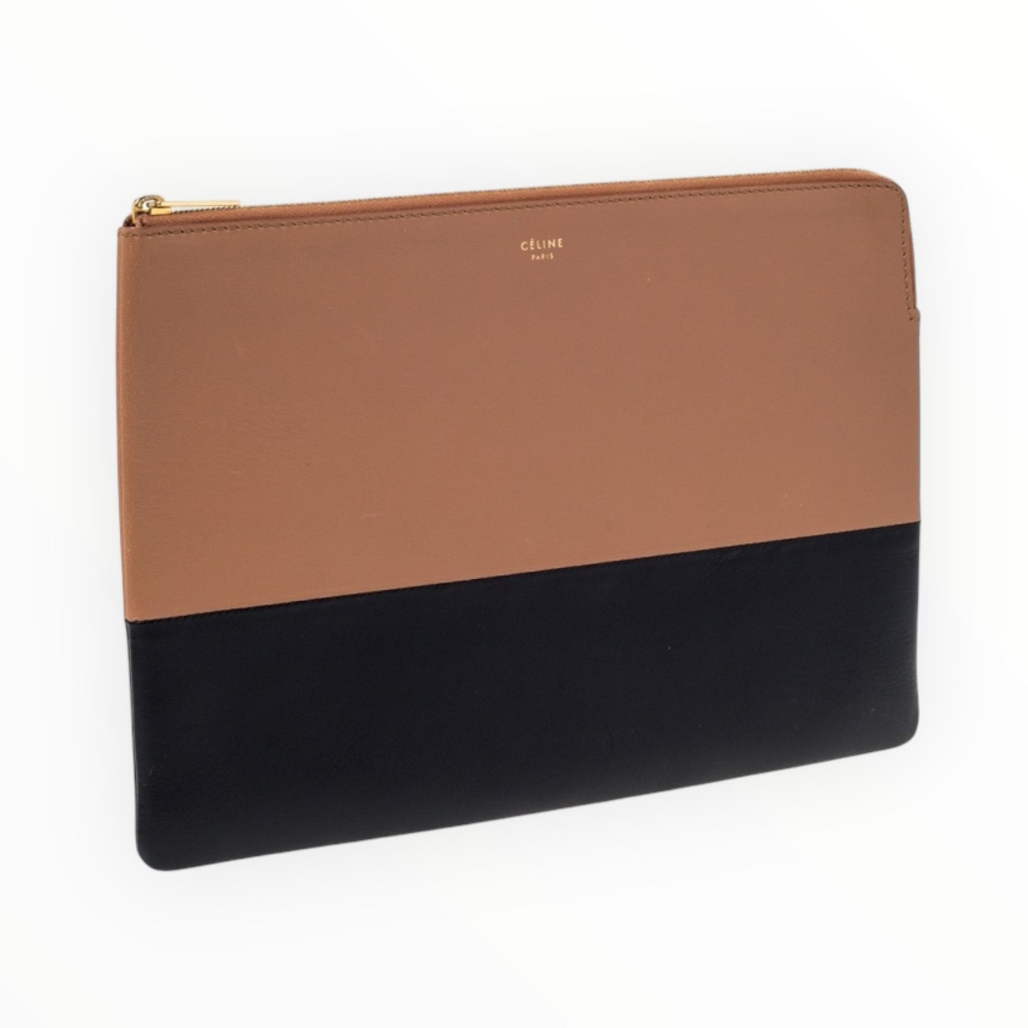 Celine Two Tone Clutch - Black/Brown