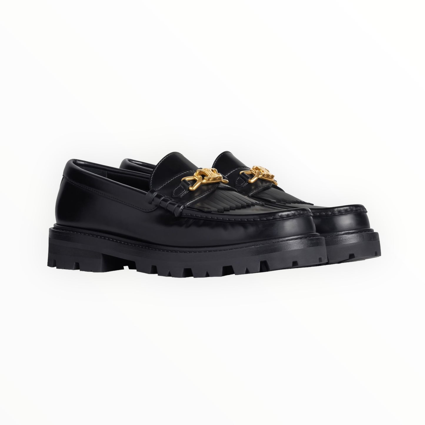 Celine Margaret Triomphe Chain Loafers - Black - Size 37