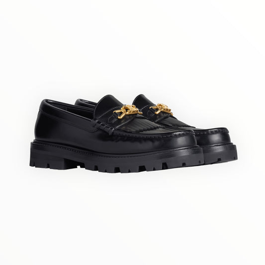 Celine Margaret Triomphe Chain Loafers - Black - Size 37