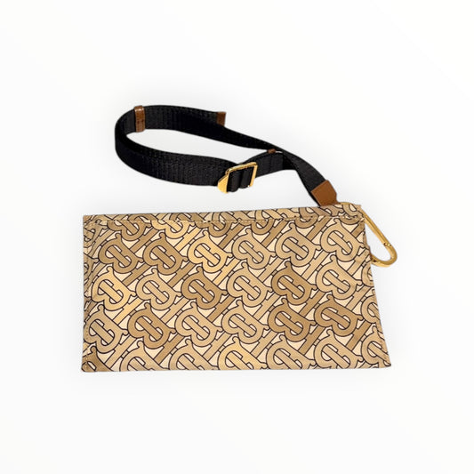 Burberry Monogram Print Nylon Zip Pouch - Multi